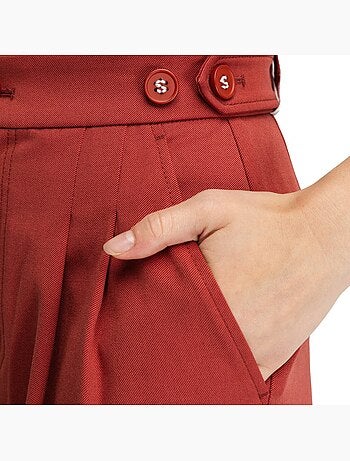Pantalon à pinces jambes larges femme femme aker-w cherry