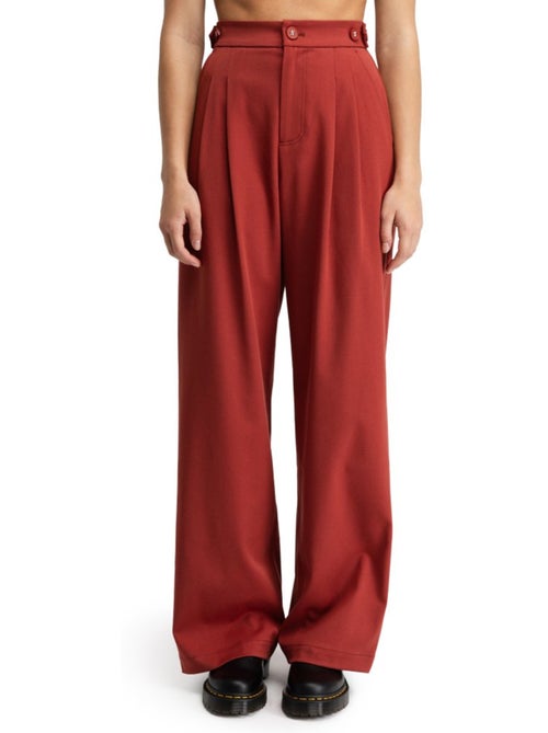 Pantalon à pinces jambes larges femme femme aker-w cherry - Kiabi Pantalon à pinces jambes larges femme femme aker-w cherry - Kiabi