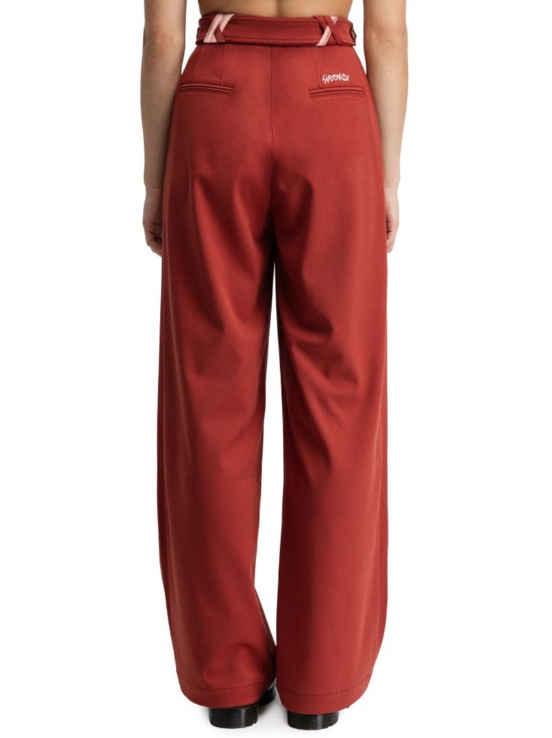 Pantalon à pinces jambes larges femme femme aker-w cherry Rouge - Kiabi