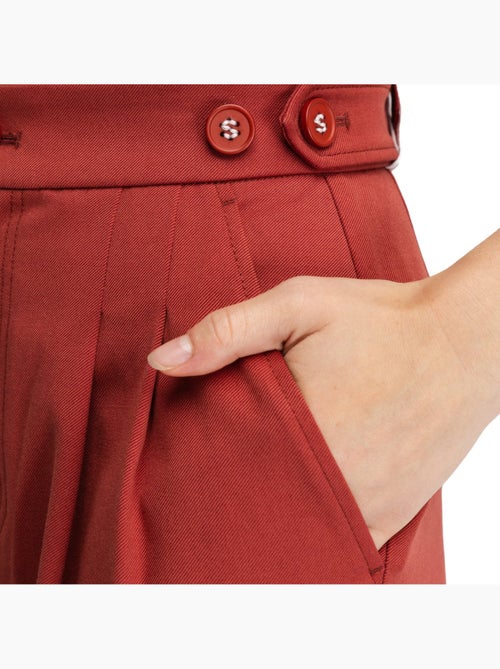 Pantalon à pinces jambes larges femme femme aker-w cherry - Kiabi Pantalon à pinces jambes larges femme femme aker-w cherry - Kiabi