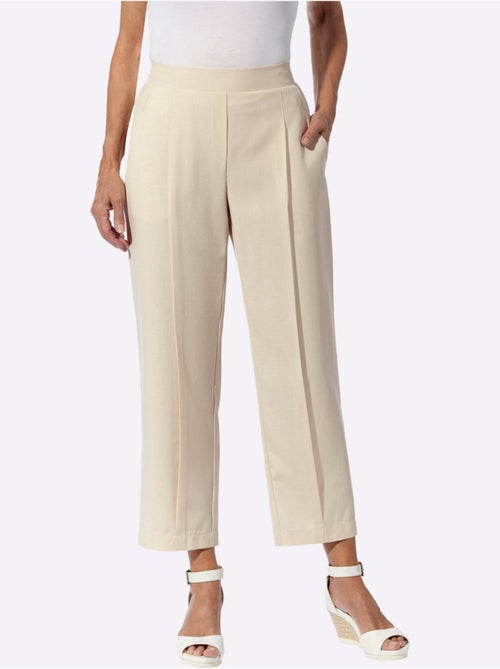 Pantalon à pinces large avec ceinture élastique et poches - Taille standard - Moda Vilona - Kiabi Pantalon à pinces large avec ceinture élastique et poches - Taille standard - Moda Vilona - Kiabi