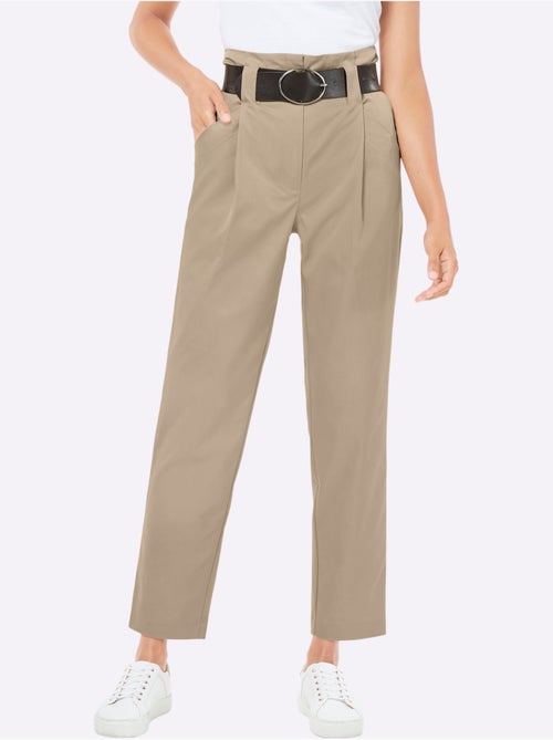 Pantalon à Pinces Qualité Tissée - Taille Courte - helline - Kiabi
