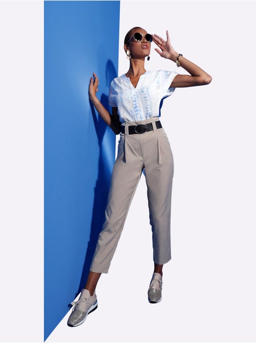 Pantalon à Pinces Qualité Tissée - Taille Courte - helline - Kiabi