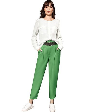 Pantalon à Pinces Qualité Tissée - Taille Courte - helline