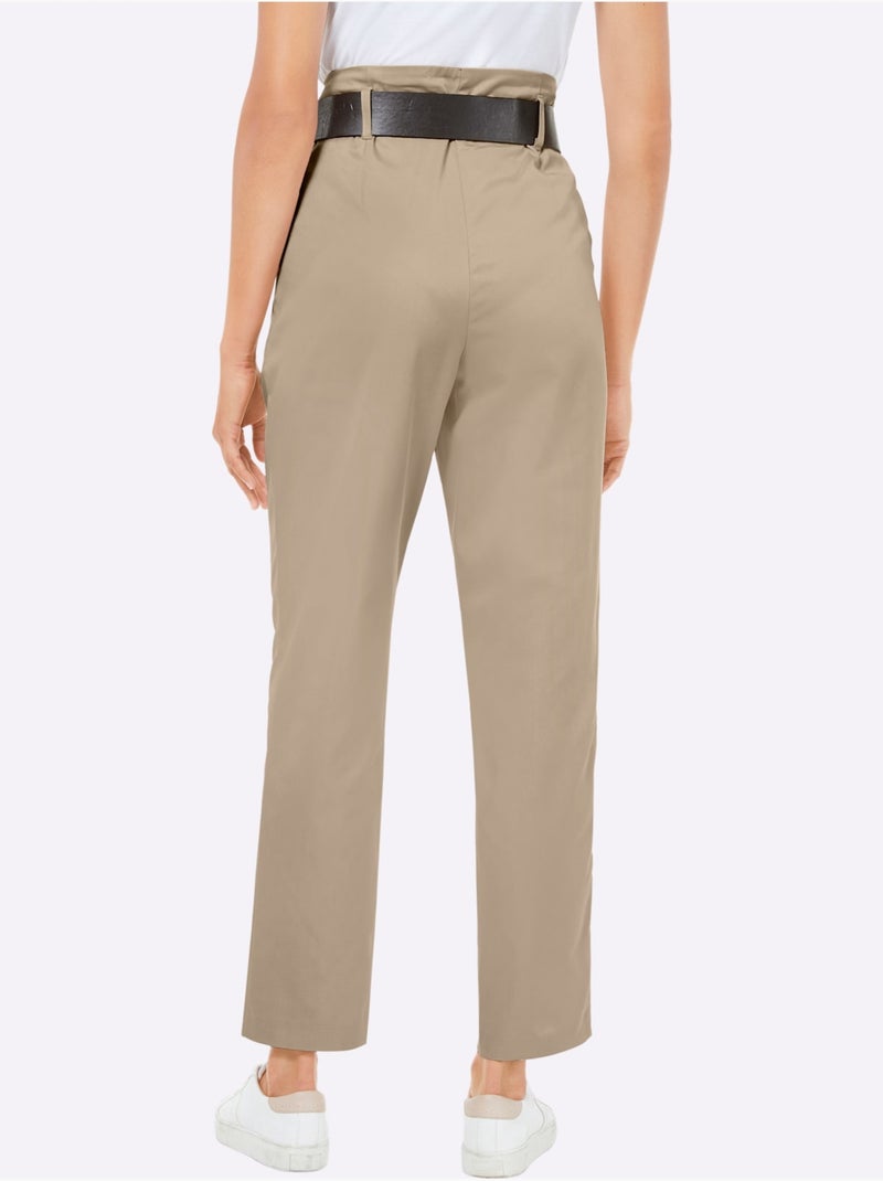 Pantalon à Pinces Qualité Tissée - Taille Standard - Helline Beige - Kiabi
