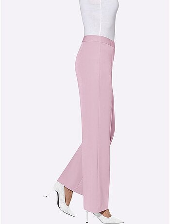 Pantalon à plis repassés avec jambes larges en polyester recyclé - Taille courte - Witt