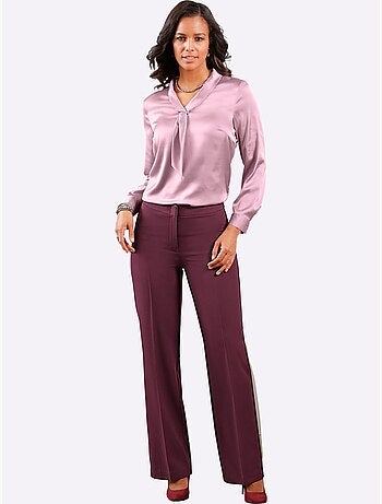 Pantalon à plis repassés et jambes larges - Taille standard - Witt