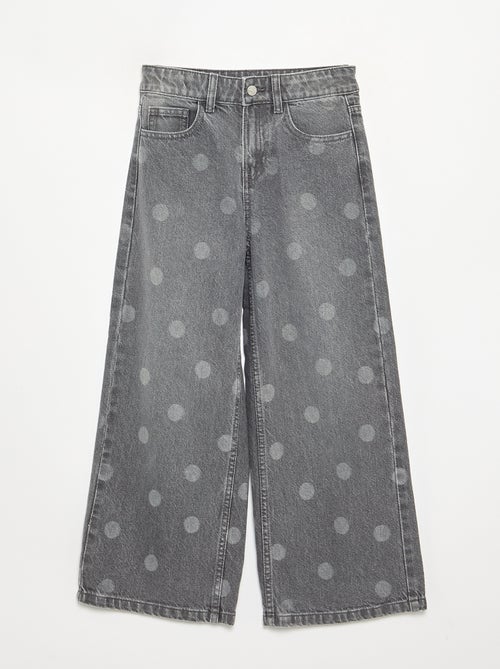 Pantalon à pois en denim - Kiabi