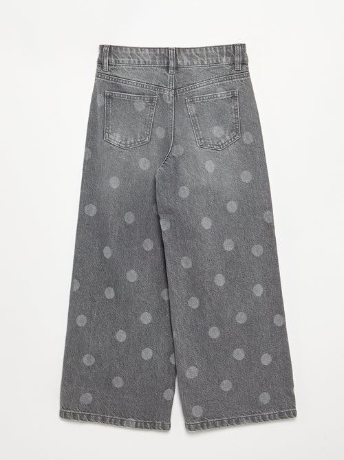 Pantalon à pois en denim - Kiabi