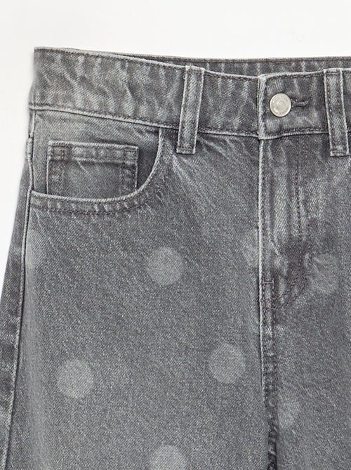 Pantalon à pois en denim - Kiabi
