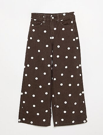 Pantalon à pois en denim