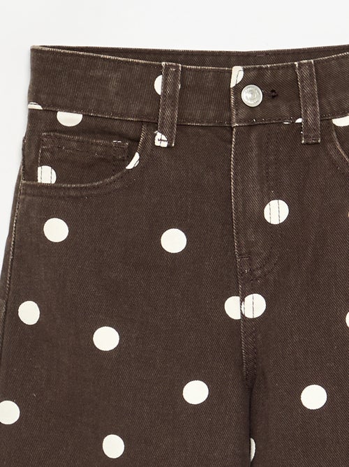 Pantalon à pois en denim - Kiabi