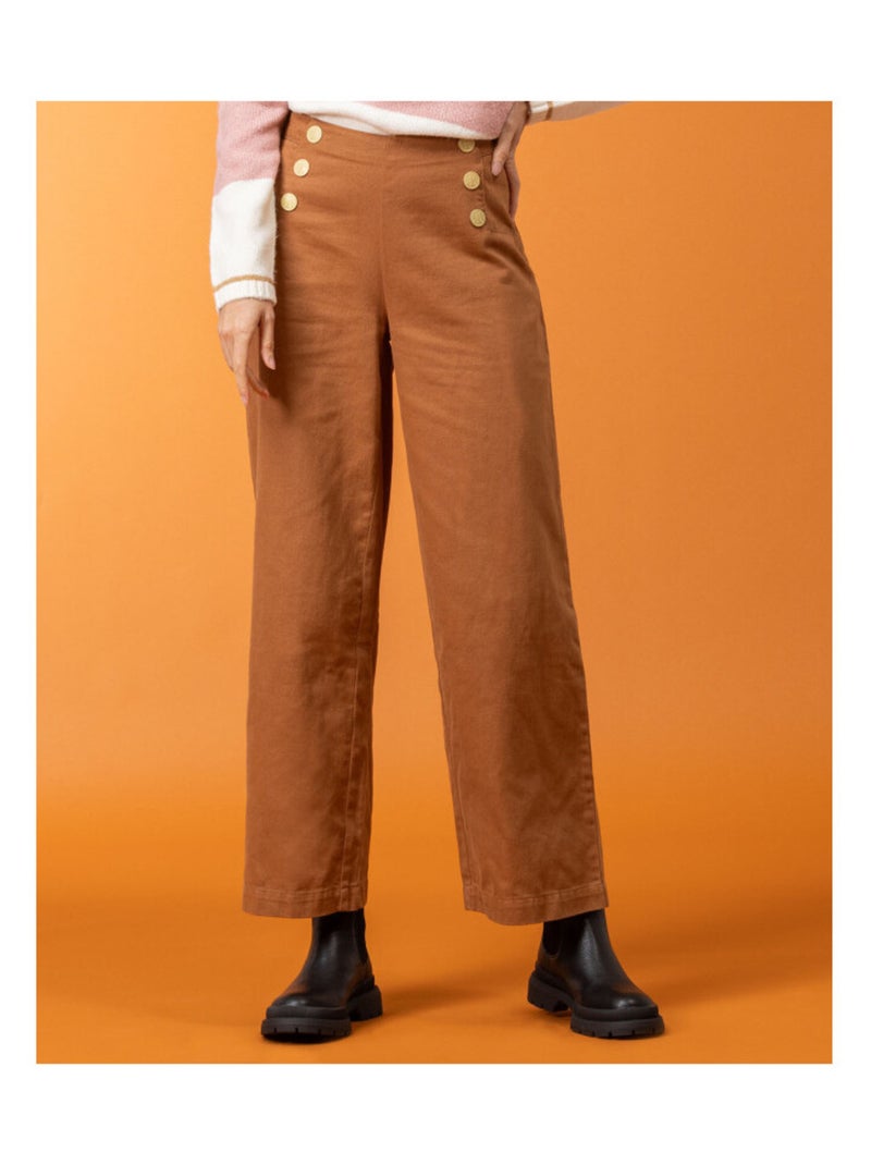 Pantalon à ponts camel Femme Marron clair - Kiabi