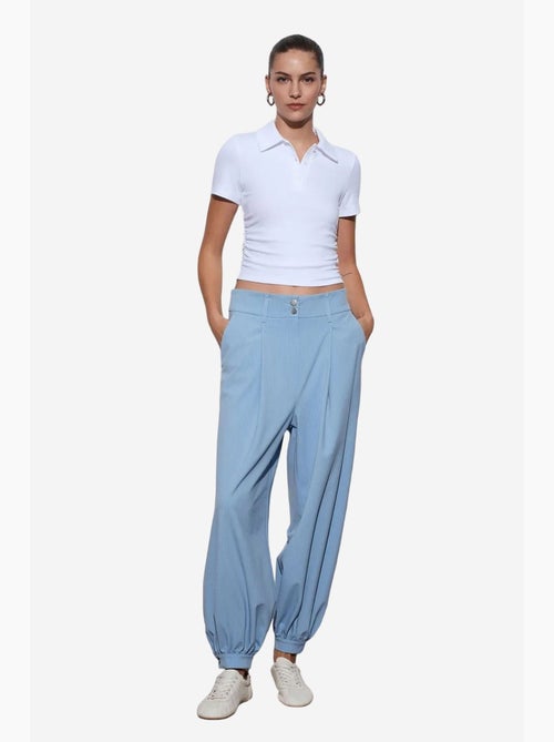 Pantalon à rayures, taille haute et jambe large dilvin - Kiabi Pantalon à rayures, taille haute et jambe large dilvin - Kiabi