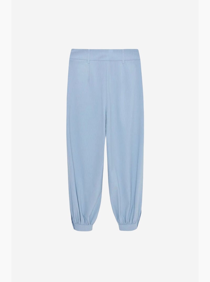 Pantalon à rayures, taille haute et jambe large dilvin Bleu ciel - Kiabi
