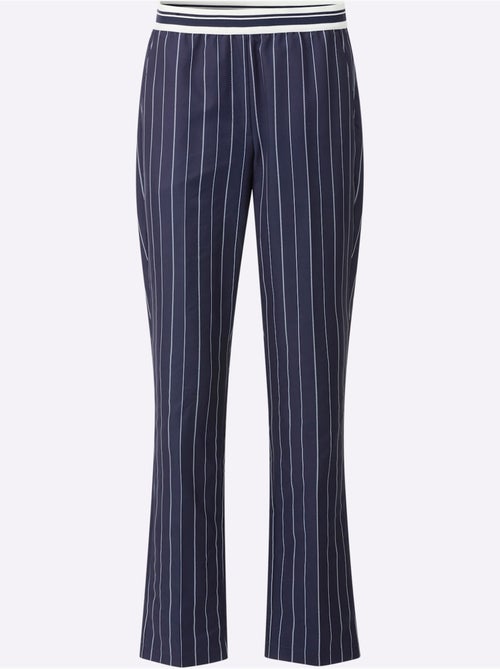 Pantalon à rayures verticales avec ceinture élastique et poches - Taille standard - Moda Vilona - Kiabi