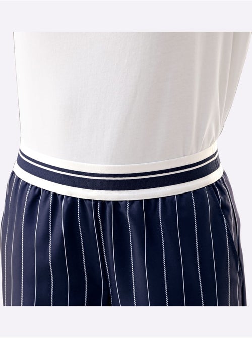 Pantalon à rayures verticales avec ceinture élastique et poches - Taille standard - Moda Vilona - Kiabi