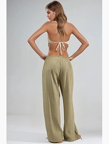 Pantalon à taille élastique avec détail de nœud busem