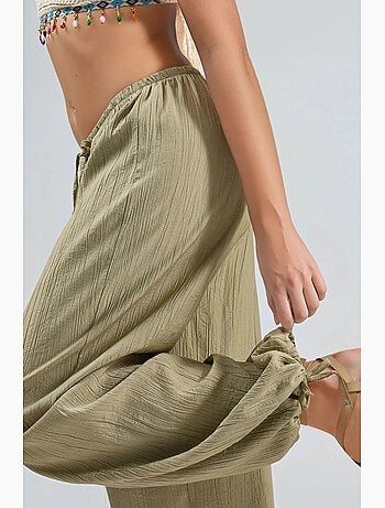 Pantalon à taille élastique avec détail de nœud busem