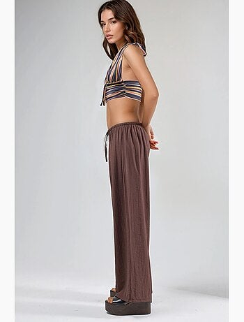 Pantalon à taille élastique avec détail de nœud busem