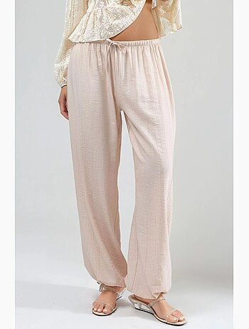 Pantalon à taille élastique avec détail de nœud busem