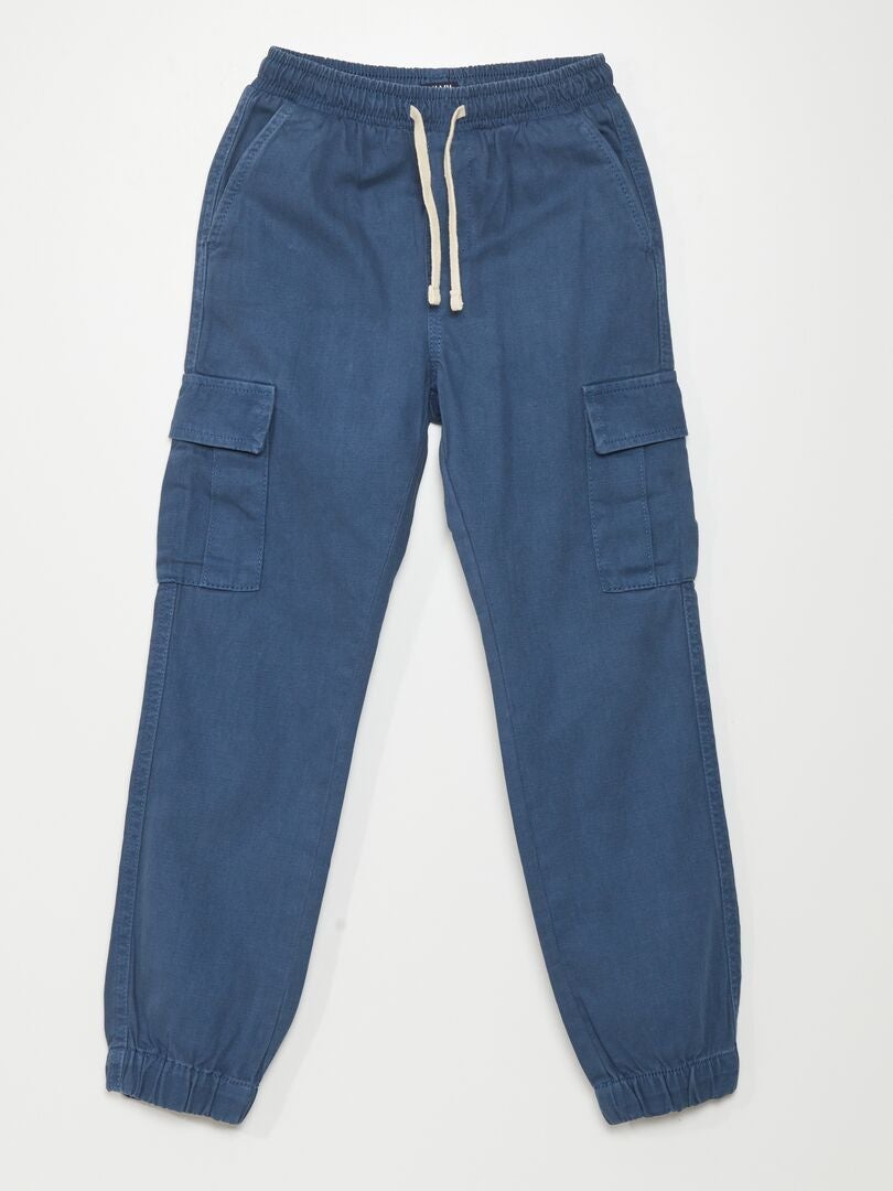 Pantalon à taille élastiquée avec poches Bleu - Kiabi