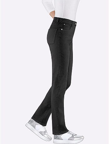 Pantalon à taille haute avec poches et ceinture élastique - Taille courte - Moda Vilona