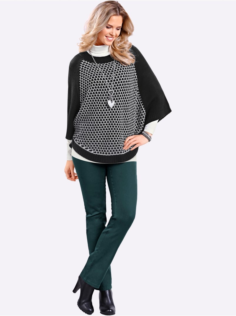 Pantalon à taille haute avec poches et ceinture élastique - Taille courte - Moda Vilona Vert sapin - Kiabi