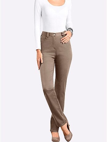 Pantalon à taille haute avec poches et ceinture élastique - Taille courte - Moda Vilona