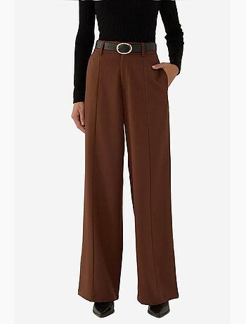 Pantalon à taille haute et jambe large plissée hiccup