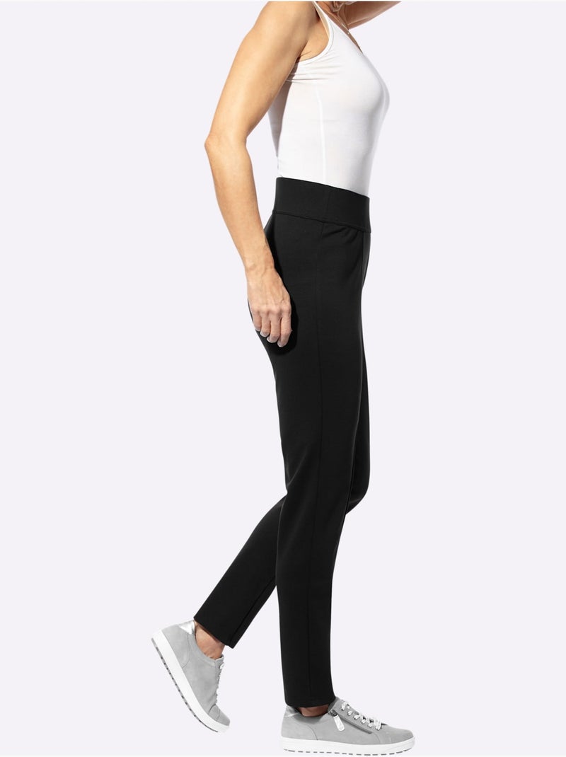 Pantalon ajusté avec ceinture élastique et coutures affinantes - Taille standard - Moda Vilona Noir - Kiabi