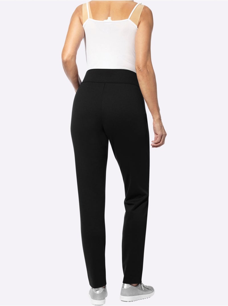 Pantalon ajusté avec ceinture élastique et coutures affinantes - Taille standard - Moda Vilona Noir - Kiabi