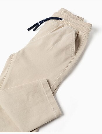 Pantalon ajusté en sergé avec cordon de serrage