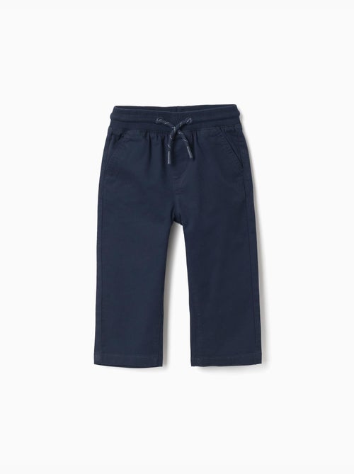 Pantalon ajusté en sergé avec cordon de serrage - Kiabi Pantalon ajusté en sergé avec cordon de serrage - Kiabi