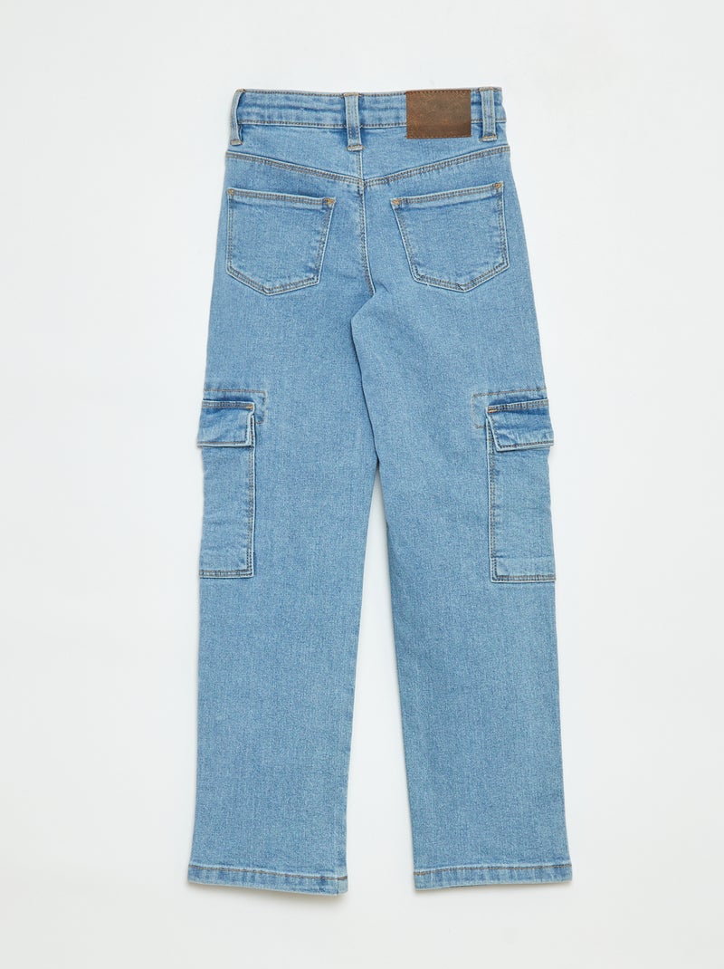 Pantalon ajustée avec poches à rabat - coupe + confortable Bleu - Kiabi