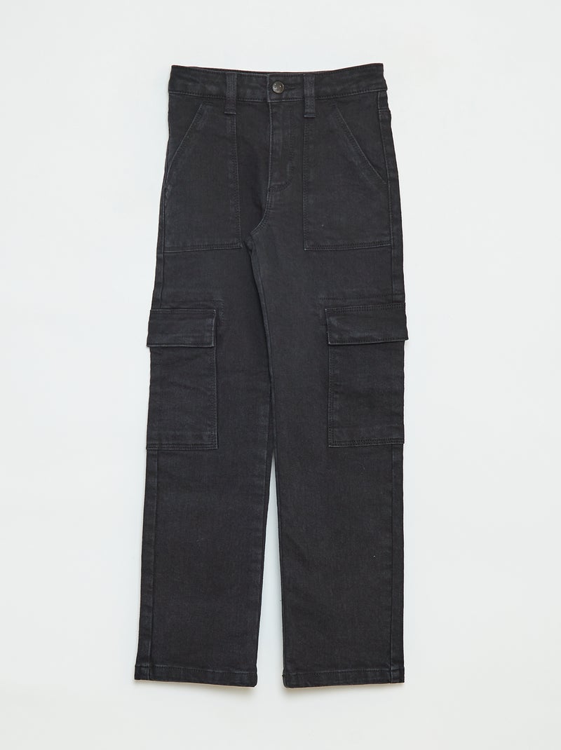 Pantalon ajustée avec poches à rabat - coupe + confortable Gris - Kiabi