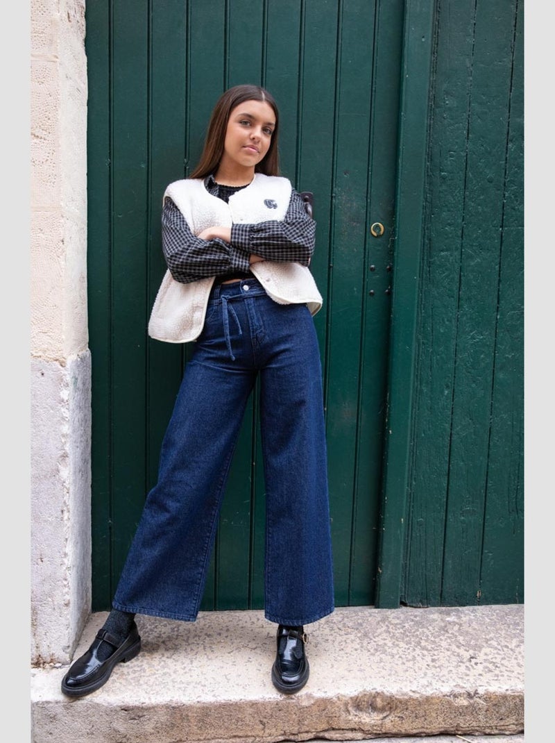 Pantalon ALEXGI flare en jeans 'Le Temps Des Cerises' Bleu - Kiabi