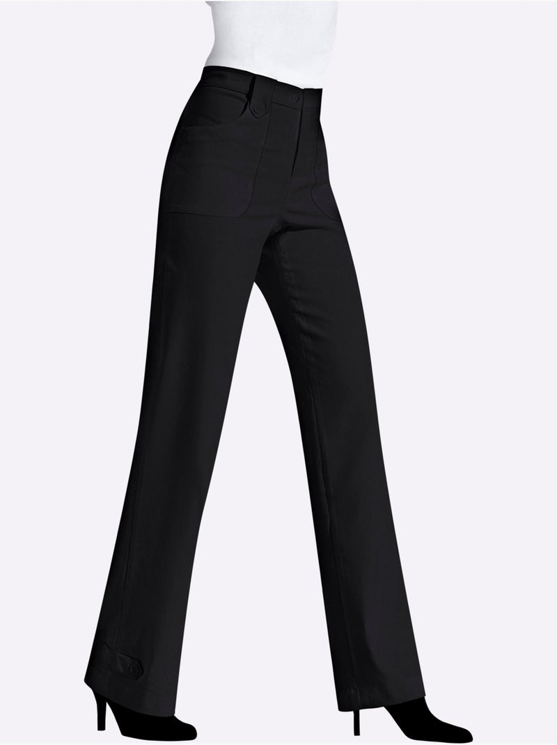 Pantalon ample à poches plaquées et détails fantaisie - Taille courte - Witt Noir - Kiabi