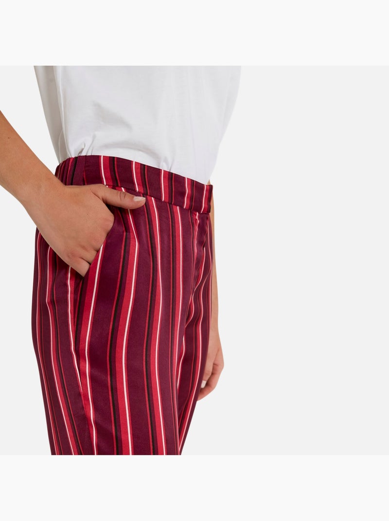 Pantalon ample à rayures Kebello Rouge - Kiabi