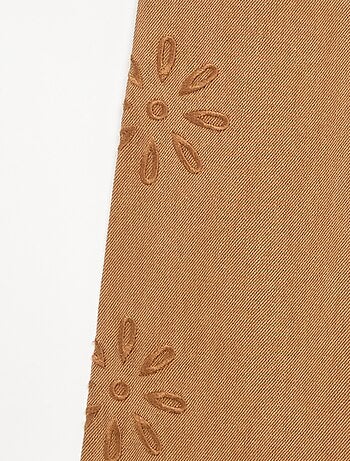 Pantalon ample avec broderies 'fleurs'