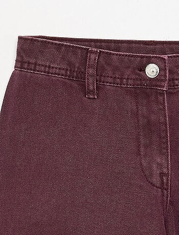 Pantalon ample avec broderies 'fleurs'