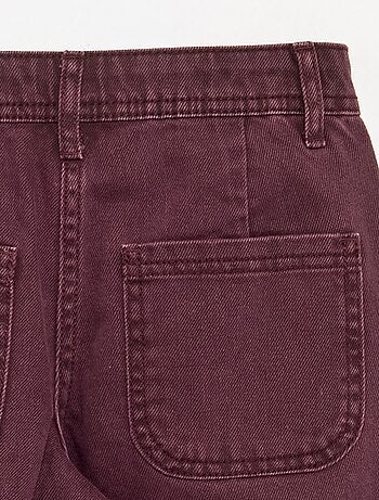 Pantalon ample avec broderies 'fleurs'