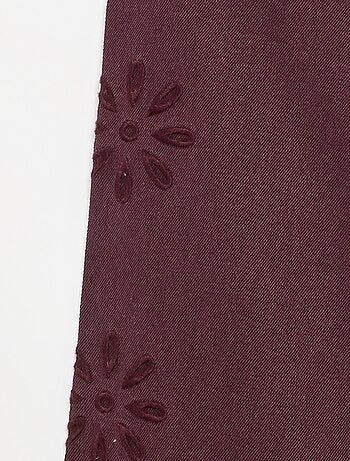 Pantalon ample avec broderies 'fleurs'