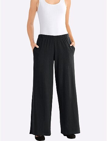 Pantalon ample avec ceinture élastique et 2 poches cousues - Taille standard - Moda Vilona