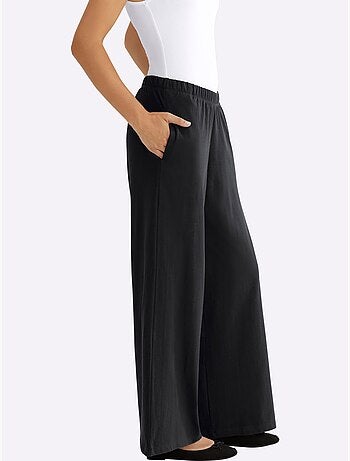 Pantalon ample avec ceinture élastique et 2 poches cousues - Taille standard - Moda Vilona