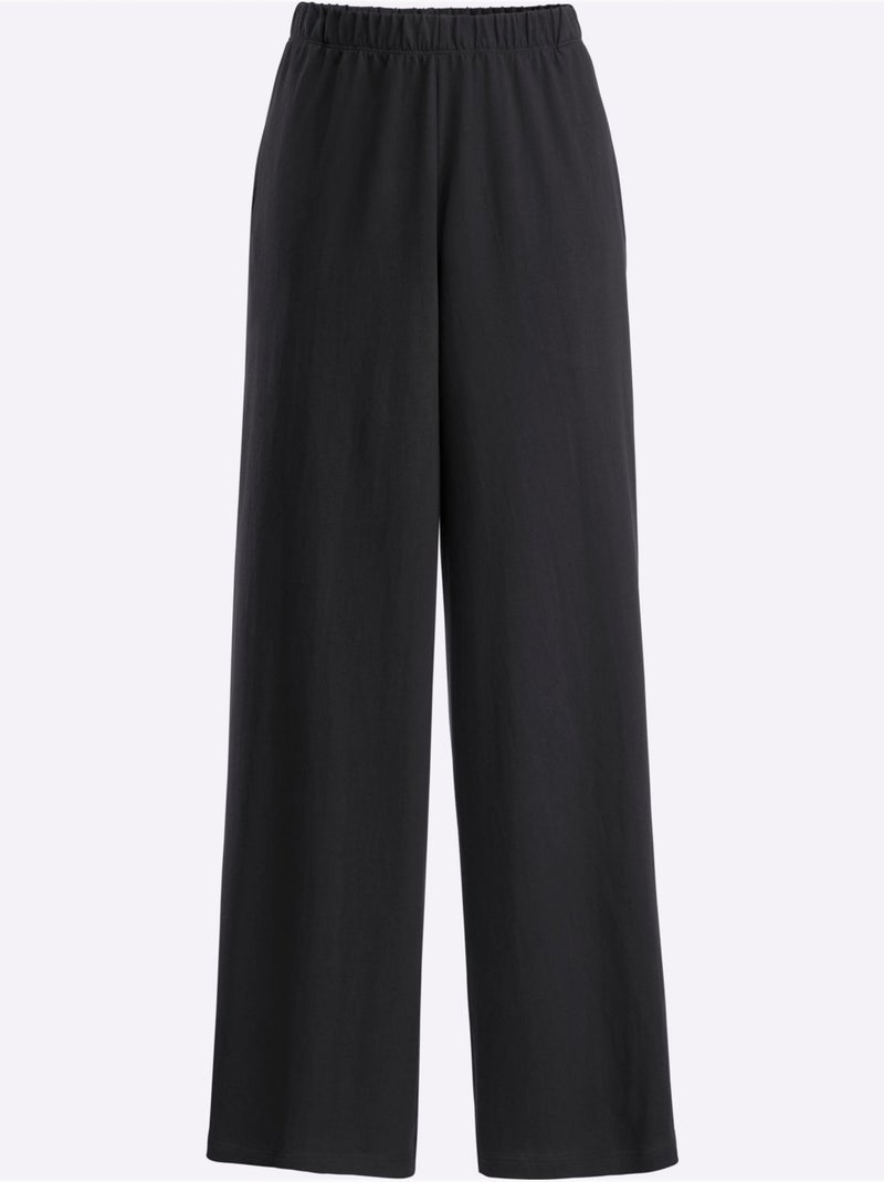Pantalon ample avec ceinture élastique et 2 poches cousues - Taille standard - Moda Vilona Noir - Kiabi