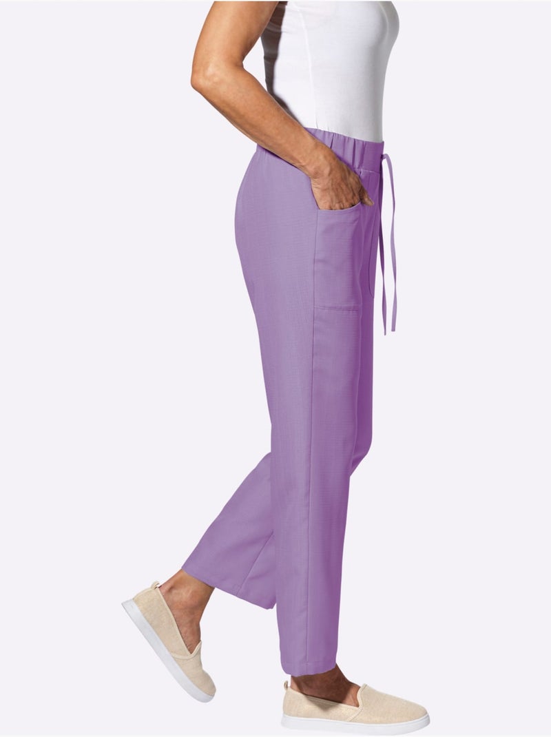 Pantalon ample avec ceinture élastique et deux poches - Taille standard - Moda Vilona Lavande - Kiabi