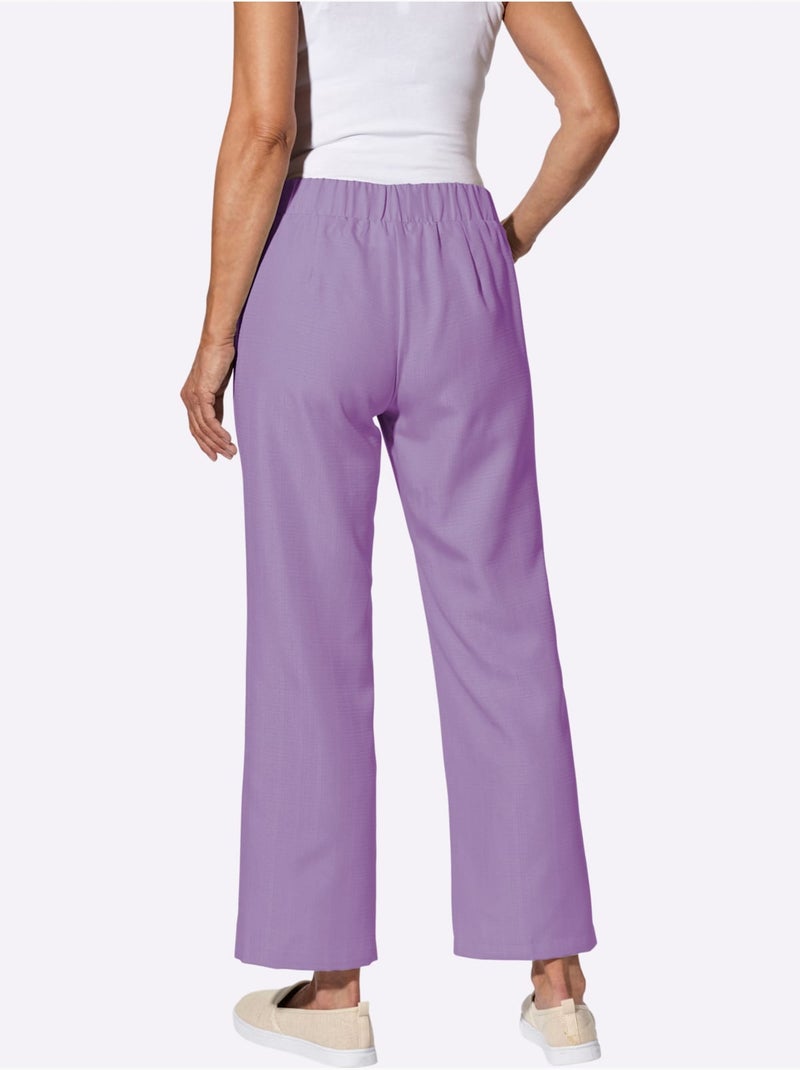 Pantalon ample avec ceinture élastique et deux poches - Taille standard - Moda Vilona Lavande - Kiabi
