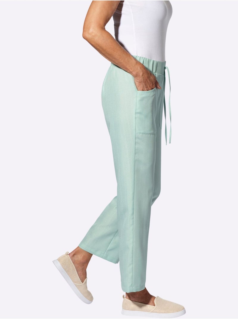 Pantalon ample avec ceinture élastique et deux poches - Taille standard - Moda Vilona Menthe - Kiabi