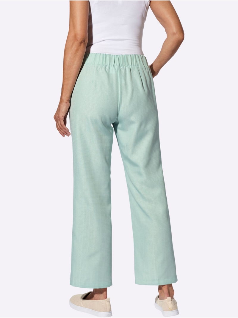 Pantalon ample avec ceinture élastique et deux poches - Taille standard - Moda Vilona Menthe - Kiabi